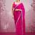 Rani pink soft burberry silk blend saree with real mirror hand work & cutwork border