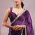 Royal purple soft burberry silk blend saree with real mirror hand work & cutwork border