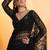 Black butterfly net saree with 5mm sequins work & jhalar pallu