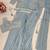 Dusty ice blue heavy crepe silk blend ready to wear saree with embroidered koti & belt