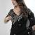 Black fendy chiffon padding saree with 3mm sequins embroidery