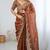 Rust brown fendy chiffon padding saree with 3mm sequins embroidery