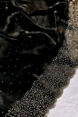 Black fendy chiffon saree with artisan hand work & swarovski blouse 4