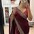 Maroon fendy chiffon saree with artisan hand work & swarovski blouse