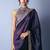 Bollywood style dark purple jimmy choo saree with sequins work