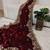 Maroon satin chiffon saree with handcrafted real beads work