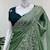 Olive green fendy chiffon saree with rich embroidery design
