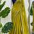 Vibrant yellow fendy crush saree with beautiful embroidery design work