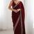 Maroon fendy chiffon saree with elegant diamond work & matching blouse