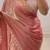Peach fendy chiffon saree with elegant diamond work & matching blouse