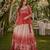Rust silk blend Free Size Stitched Lehenga Choli with Beads Embroidered & Printed Work