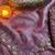 Lavender satin chiffon saree with handcrafted real beads work & satin blouse