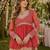 Rust silk blend Free Size Stitched Lehenga Choli with Beads Embroidered & Printed Work