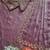 Lavender satin chiffon saree with handcrafted real beads work & satin blouse