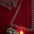 Red satin chiffon saree with handcrafted real beads work & satin blouse