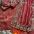 Pink fendy chiffon saree with multi cording & 3mm sequins embroidery