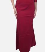 Neckbook maroon solid drawstring best slim fit saree shapewear for women