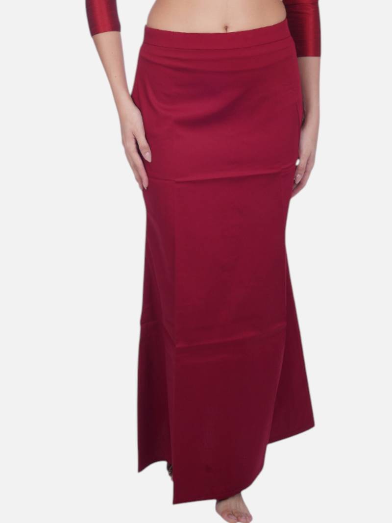 Neckbook maroon solid drawstring best slim fit saree shapewear for women