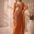 Orange ready-to-wear rangoli silk blend embroidered saree set