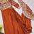 Orange ready-to-wear rangoli silk blend embroidered saree set