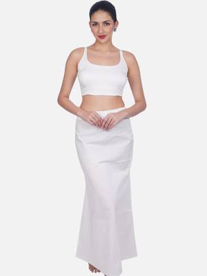 Neckbook white solid drawstring best slim fit saree shapewear for women 5