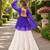 Blue&White Cotton Free Size Stitched Navratri Lehenga Choli with Kutchi Gamthi Patchework