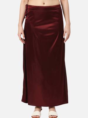 Neckbook satin burgundy color petticoat 1