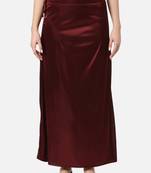 Neckbook satin burgundy color petticoat