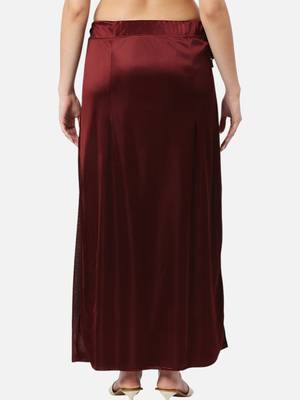 Neckbook satin burgundy color petticoat 2