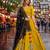 Yellow silk blend Free Size Stitched Navratri Lehenga Choli with Embroidery & Sequin Work