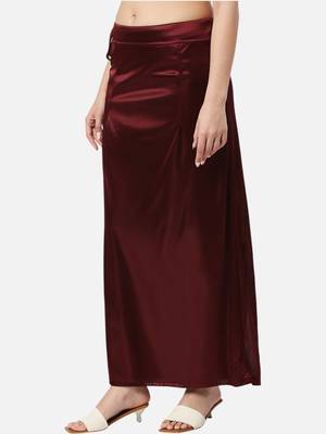 Neckbook satin burgundy color petticoat 3