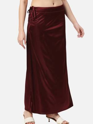 Neckbook satin burgundy color petticoat 4