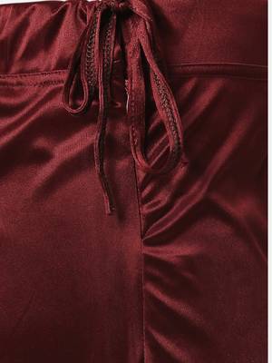 Neckbook satin burgundy color petticoat 5