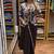 Chocolate brown chinon silk blend ready-to-wear jacket saree set