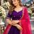 Violet silk blend Free Size Stitched Navratri Lehenga Choli with Embroidery Sequin & Mirror Work