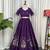 Violet silk blend Free Size Stitched Navratri Lehenga Choli with Embroidery Sequin & Mirror Work