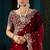 Fendy satin saree with full c-pallu cut-work embroidery