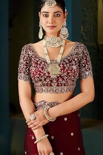 Fendy satin saree with full c-pallu cut-work embroidery