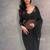 Black mono net saree with heavy all-over multi-embroidery
