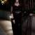 Black mono net saree with heavy all-over multi-embroidery