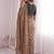 Chiku viscose rangoli saree with floral embroidery & real mirror work