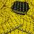 Yellow viscose rangoli saree with floral embroidery & real mirror work