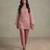 Blush pink embroidered organza co ord set