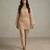 Nude beige embroidered organza co ord set