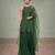 Emerald green embroidered georgette sharara set