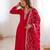 Women's Gorgeous Embroidery Work Vichitra Silk Fabric Flared Anarkali and Dupatta Set
