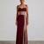 Burgundy embroidered dupion silk co ord set