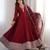 Women's Gorgeous Embroidery Work Vichitra Silk Fabric Flared Anarkali and Dupatta Set