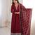 Women's Gorgeous Embroidery Work Vichitra Silk Fabric Flared Anarkali and Dupatta Set