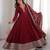 Women's Gorgeous Embroidery Work Vichitra Silk Fabric Flared Anarkali and Dupatta Set